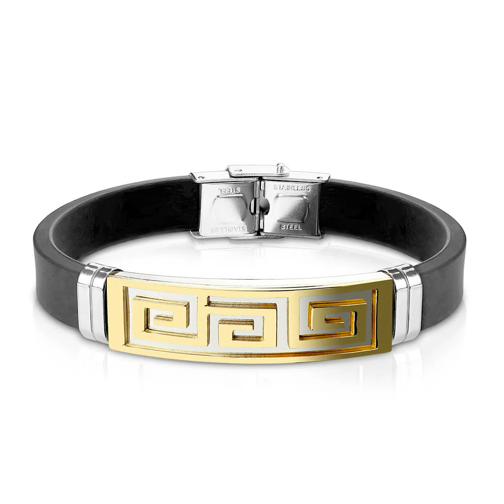 Bracelet Labyrinthe Silicone Noir - Image 2