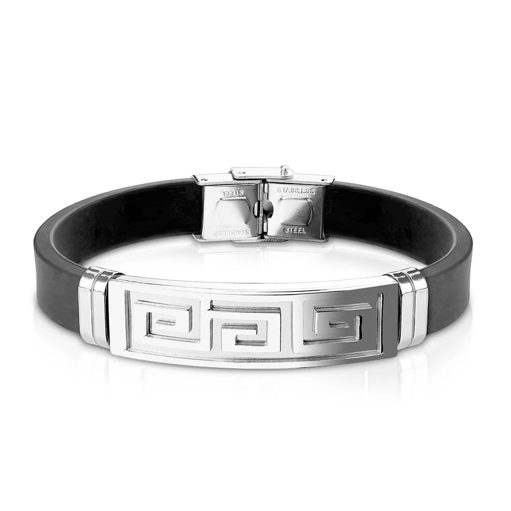 Bracelet Labyrinthe Silicone Noir - Image 4
