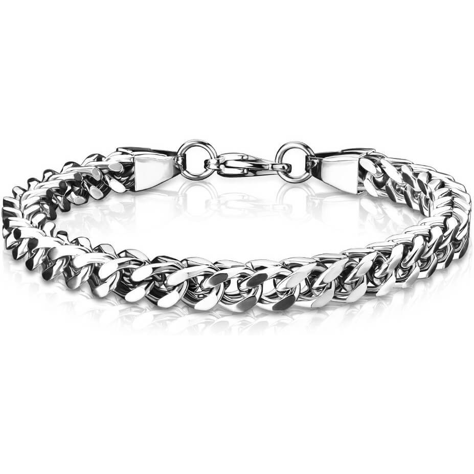 Bracelet 316L Ensemble Combo Bracelet Collier Chaîne Carrée Maillons Croix