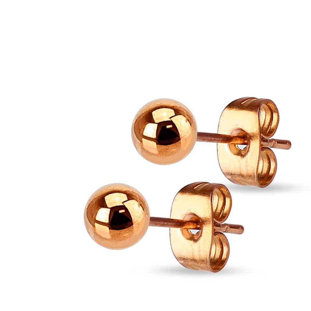 Bouton d'Oreille 316L Boucles d'Oreilles Bille Creuse 1 Paire - Image 4