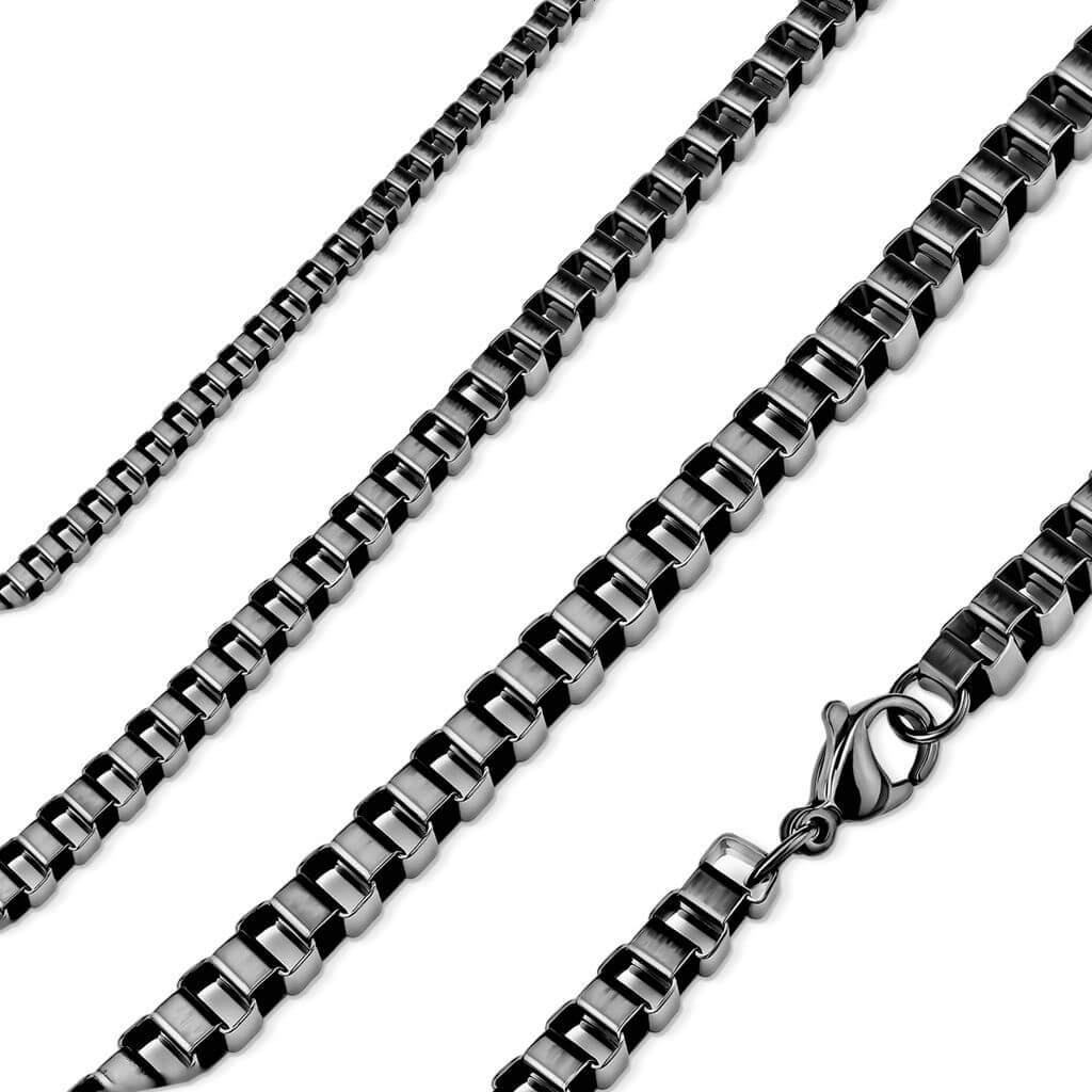 Collier Chaîne Boite Vénitienne Noire