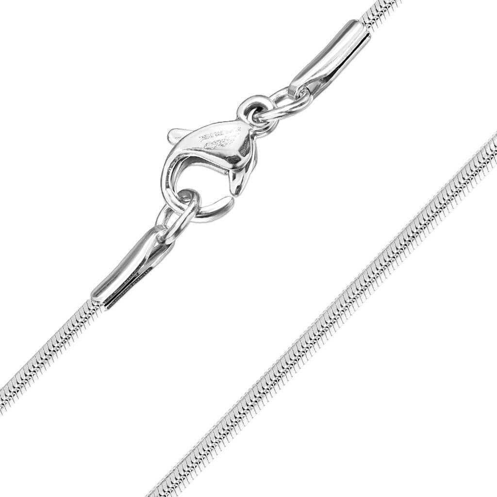 Collier 316L Collier Chaîne Serpent Plate Fermoir Mousqueton
