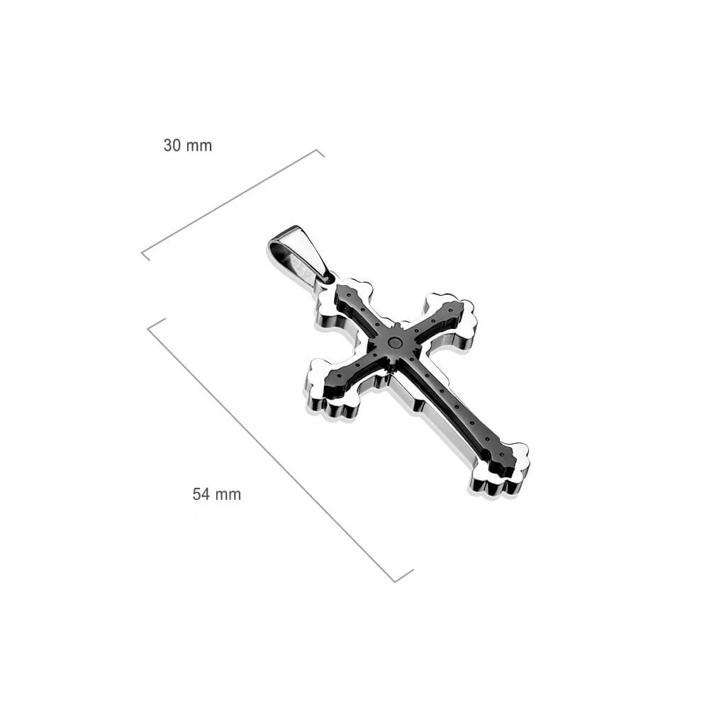 Collier Croix Noire Argent - Image 2