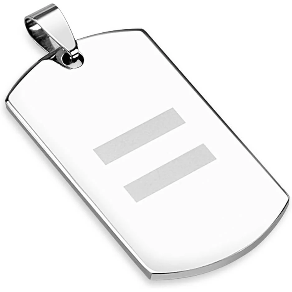 Collier Plaque Égal Argent