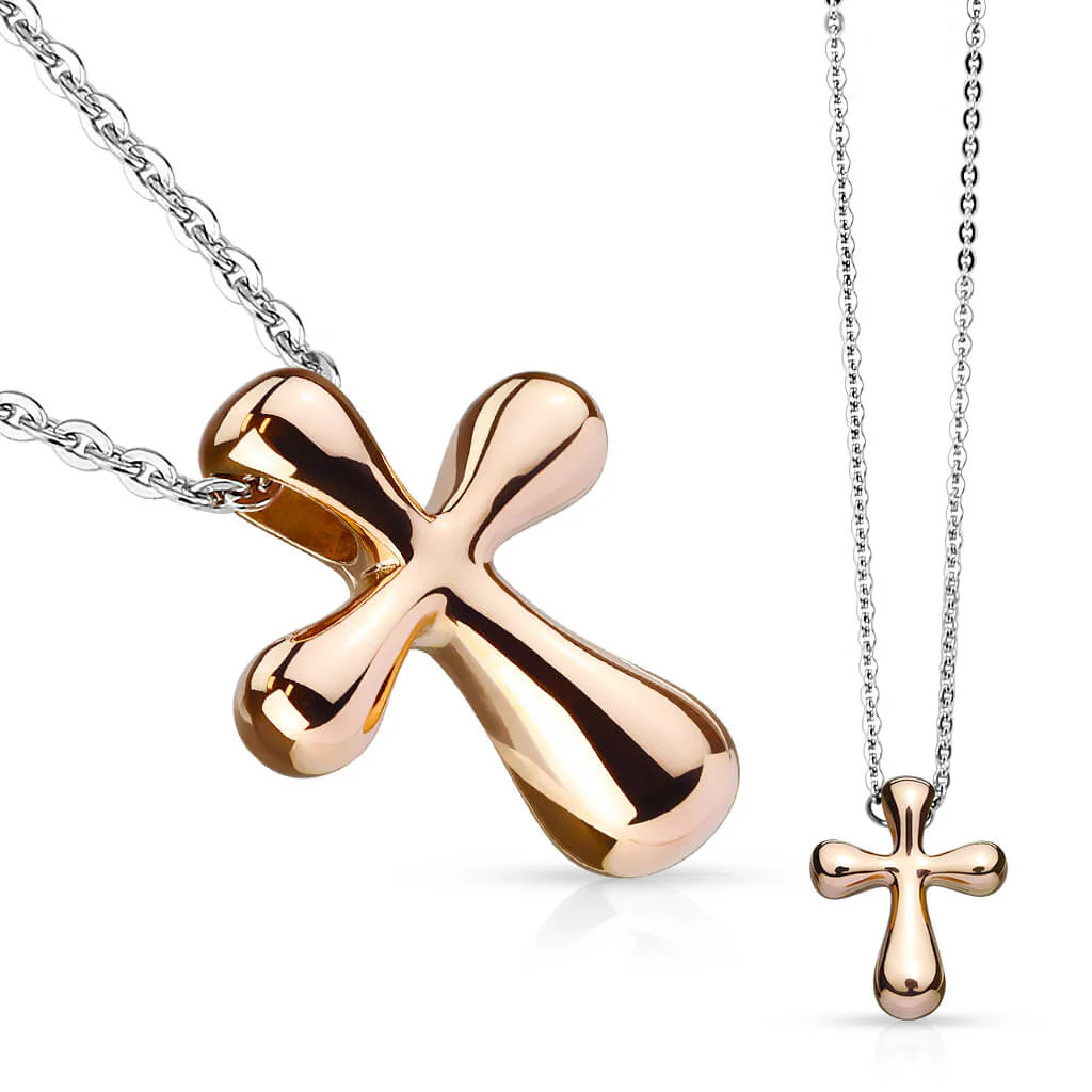Collier Croix Or Rose - Image 2