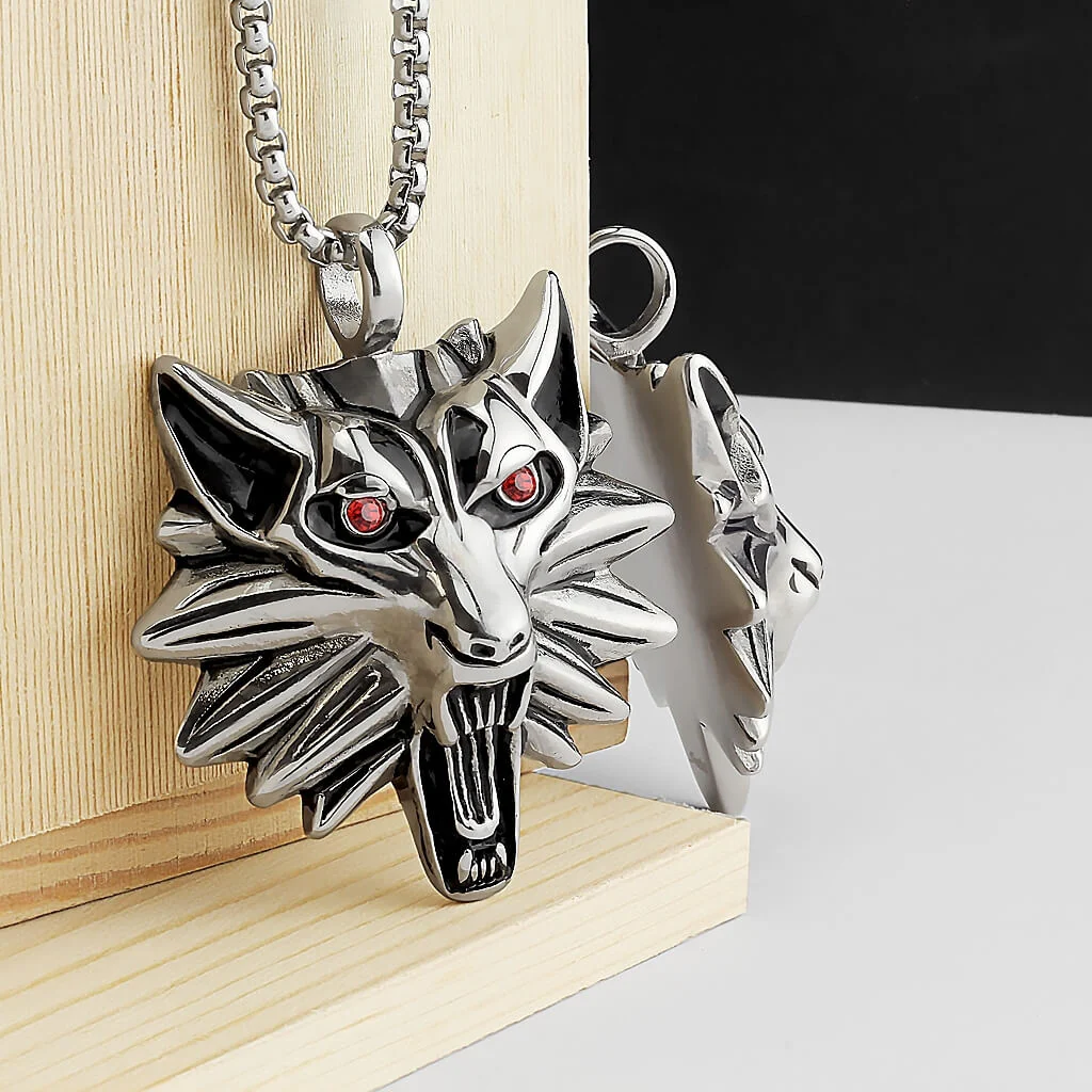 Collier Loup Zircone Argent - Image 2