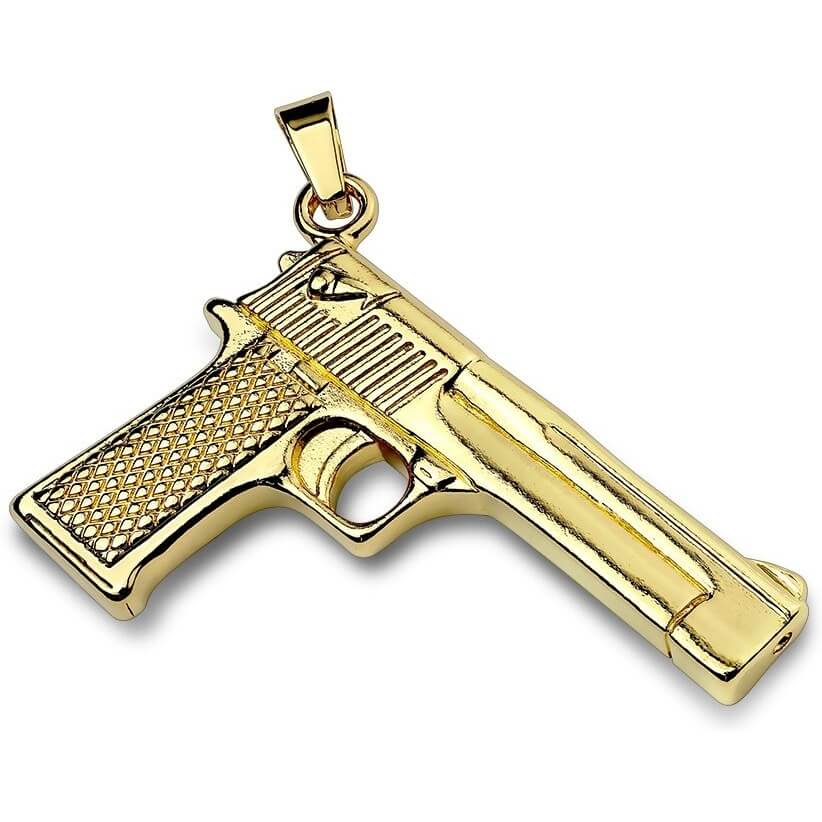 Collier 316L Pendentifs Pistolet