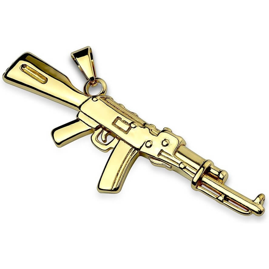Collier 316L Pendentifs Fusil Semi Automatique