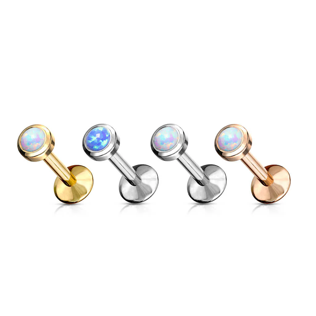Titane Labret Opale Ronde Filetage Interne - Image 3
