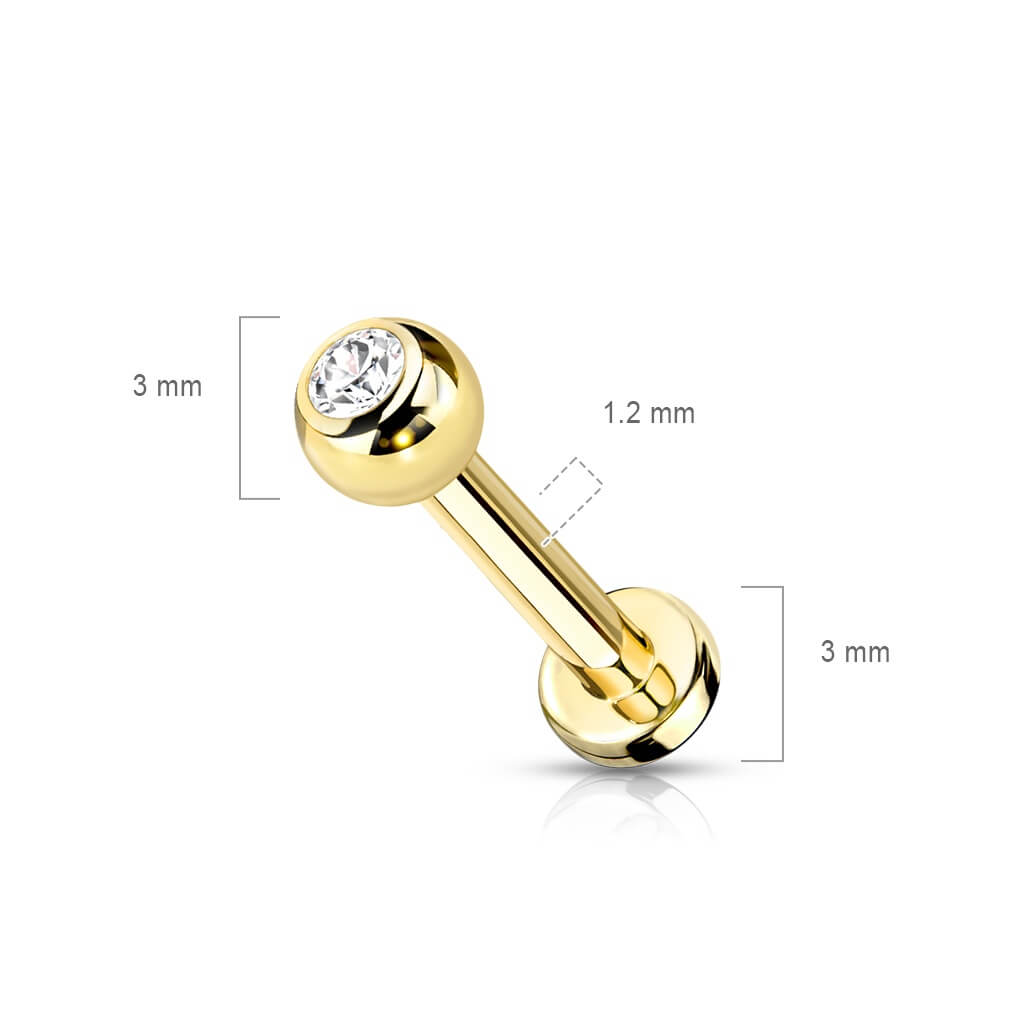 Titane Labret Bille Zircone - Image 3