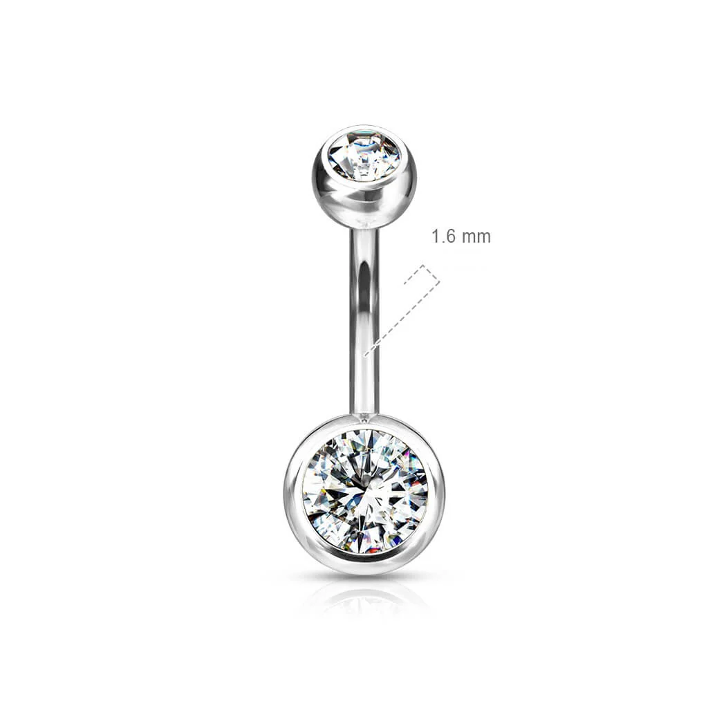 Titane Piercing Nombril Zircone Ronde - Image 2