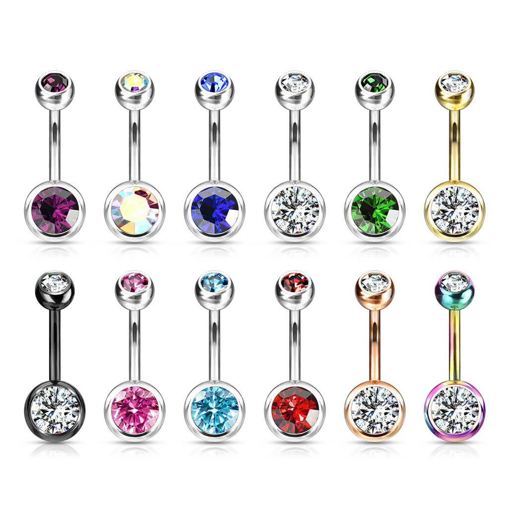 Titane Piercing Nombril Zircone Ronde - Image 3