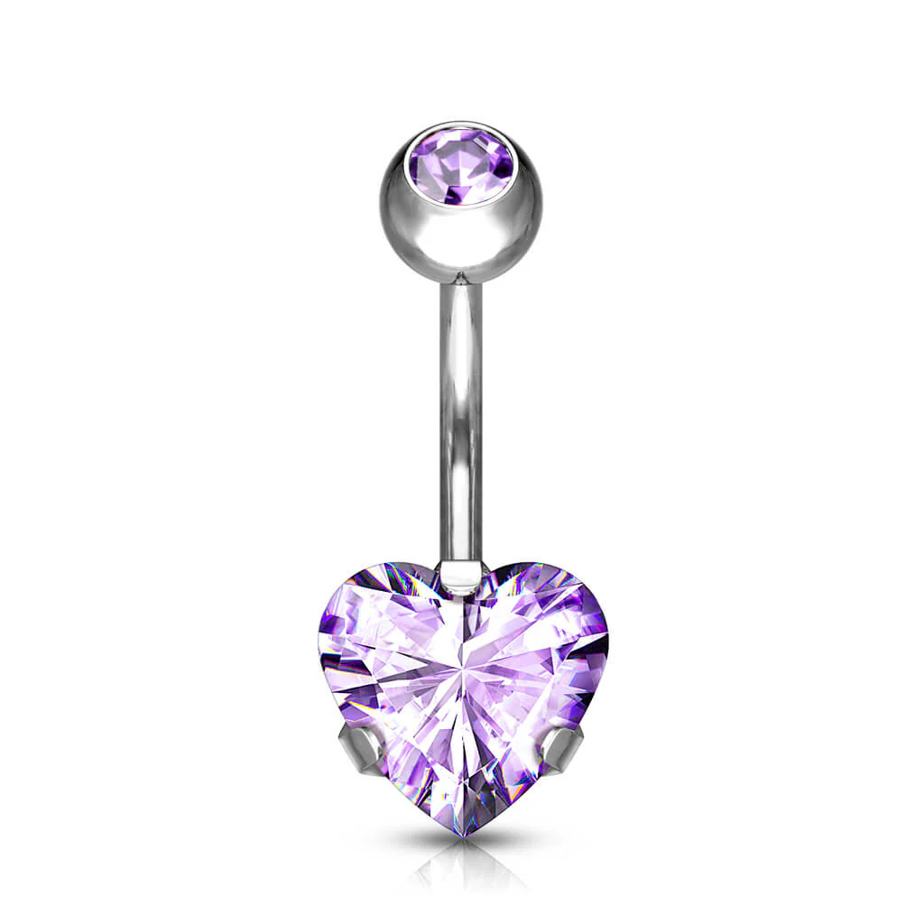 Titane Piercing Nombril Cœur Zircone - Image 10