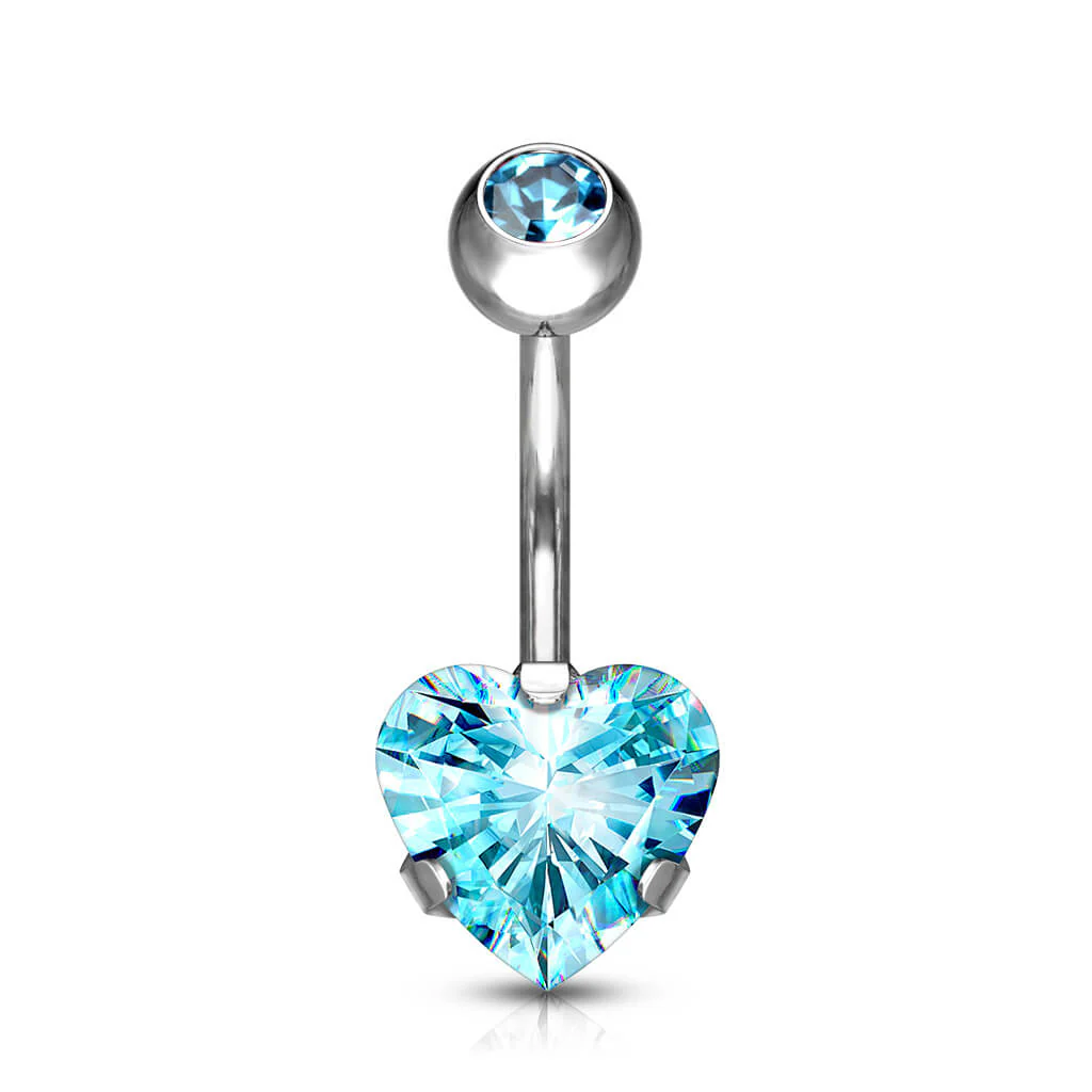 Titane Piercing Nombril Cœur Zircone - Image 9