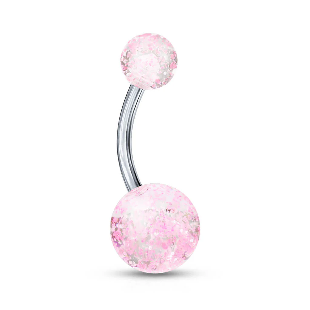 Titane Piercing Nombril Bille Acrylique Ultra Pailletée - Image 10