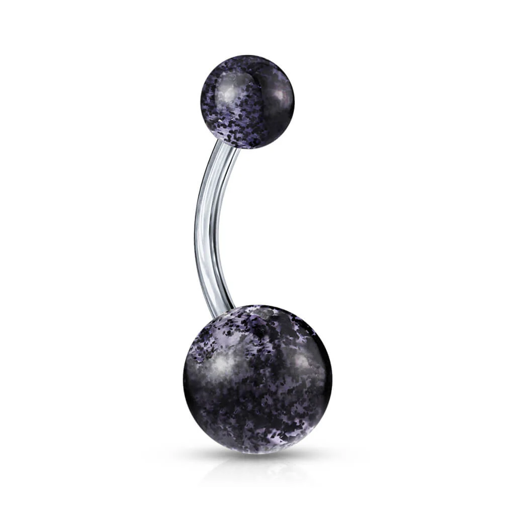 Titane Piercing Nombril Bille Acrylique Ultra Pailletée - Image 9