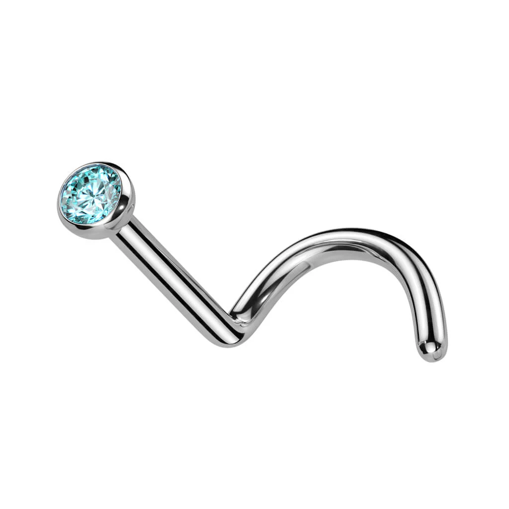 Titane Nez  Vis Zircone Ronde - Image 13