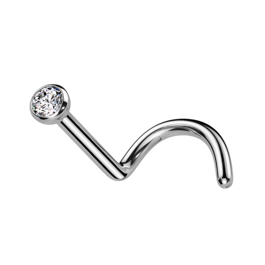 Titane Nez  Vis Zircone Ronde - Image 2