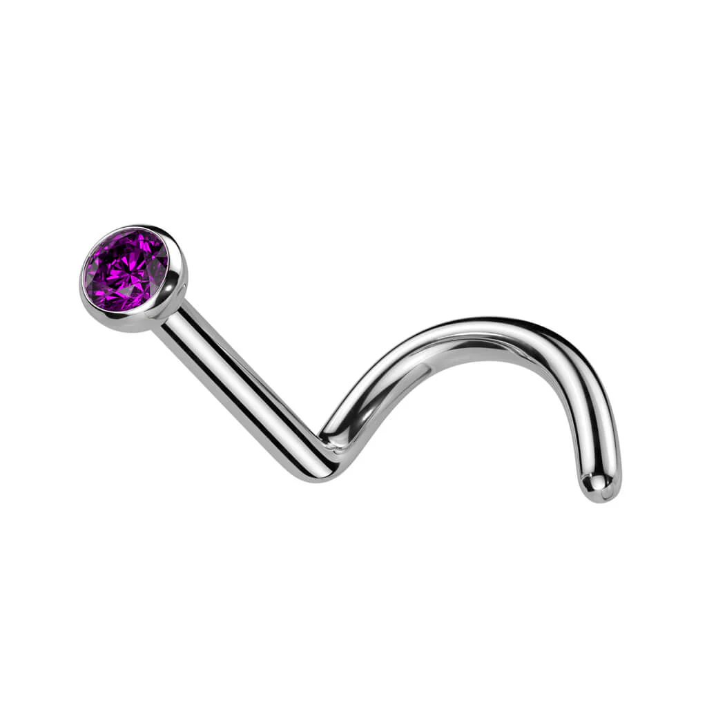 Titane Nez  Vis Zircone Ronde - Image 3