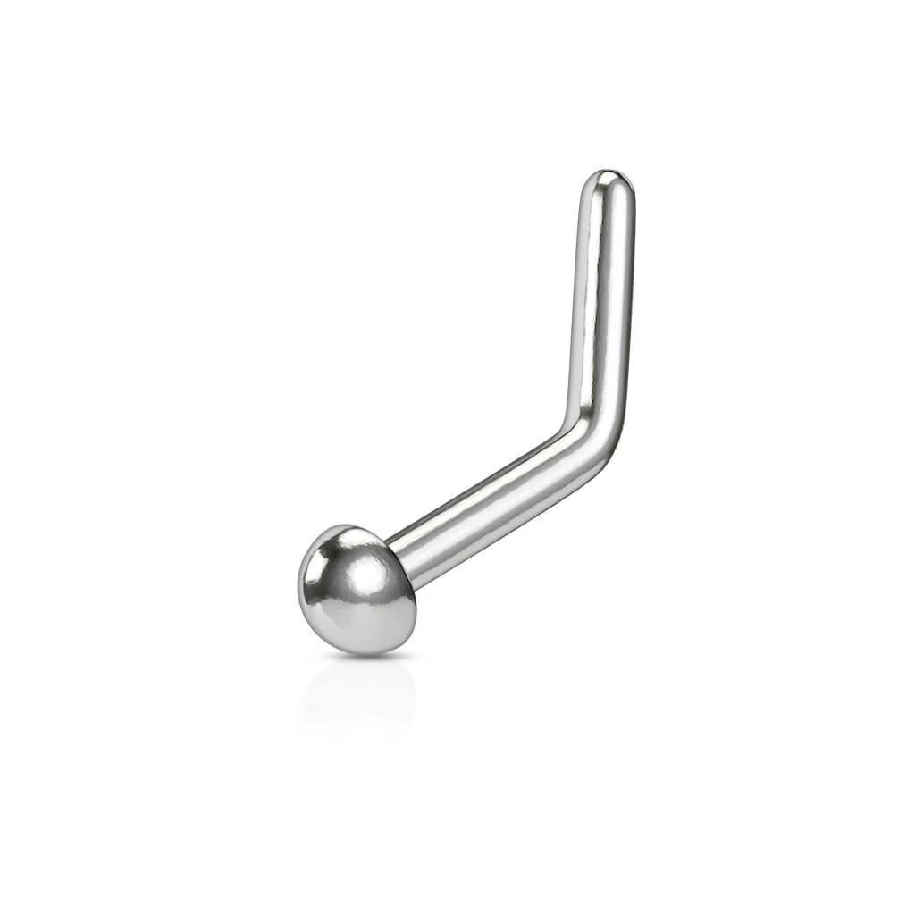 Titane Nez En Forme de L Pointe Dôme Bille Argent - Image 3