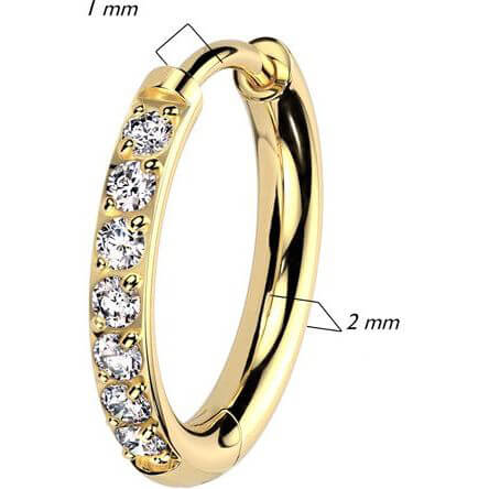 Titane Boucle d'Oreille Zircone Cliqueur - Image 2
