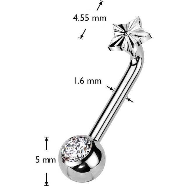 Titane Christina Piercing Star  Filetage Interne - Image 2