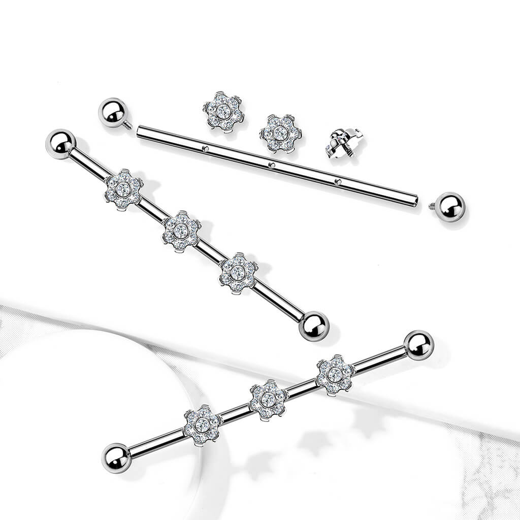 Titane Barre industriel Atteches 3 Fleurs Zircone Filetage Interne - Image 4