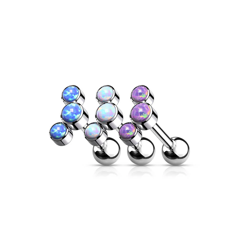 Titane Barre 3 Opales Argent Filetage Interne - Image 5
