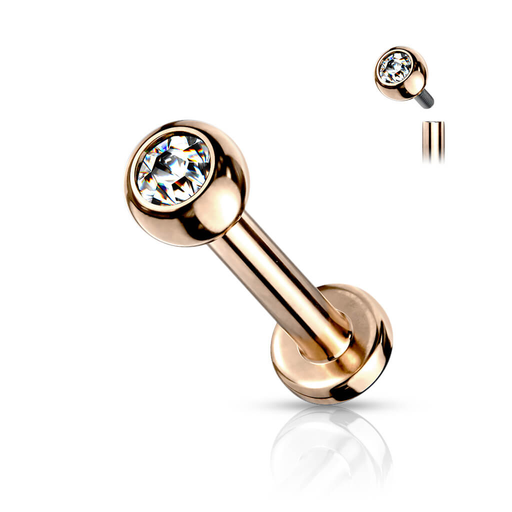 Titane Labret Bille Zircone Filetage Interne - Image 6