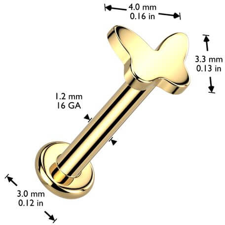Titane Labret papillon Filetage Interne - Image 2