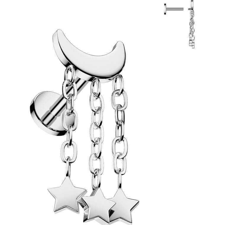 Titane Labret étoiles lunaires pendentif Filetage Interne - Image 5