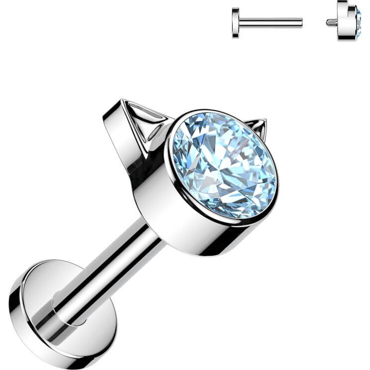Titane Labret chat zircone Filetage Interne - Image 5
