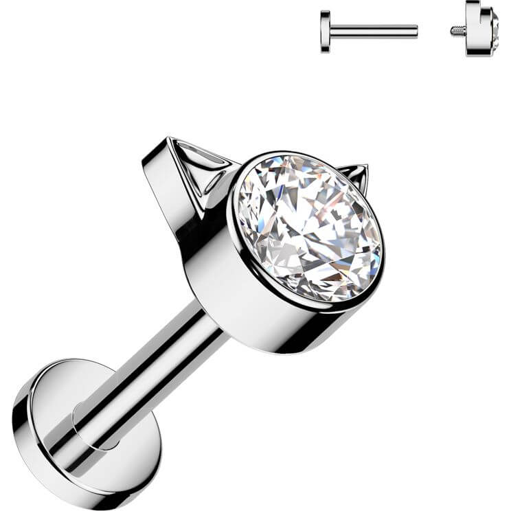 Titane Labret chat zircone Filetage Interne - Image 6