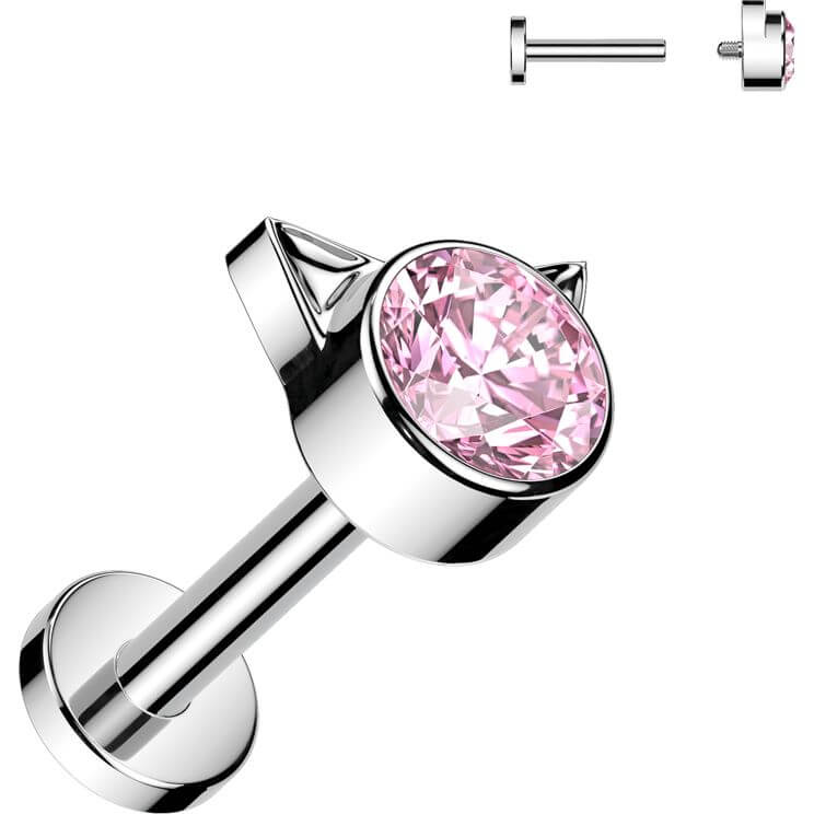 Titane Labret chat zircone Filetage Interne - Image 7