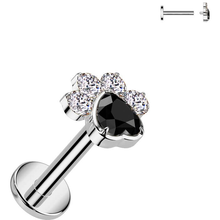 Titane Labret patte zircone Filetage Interne - Image 7