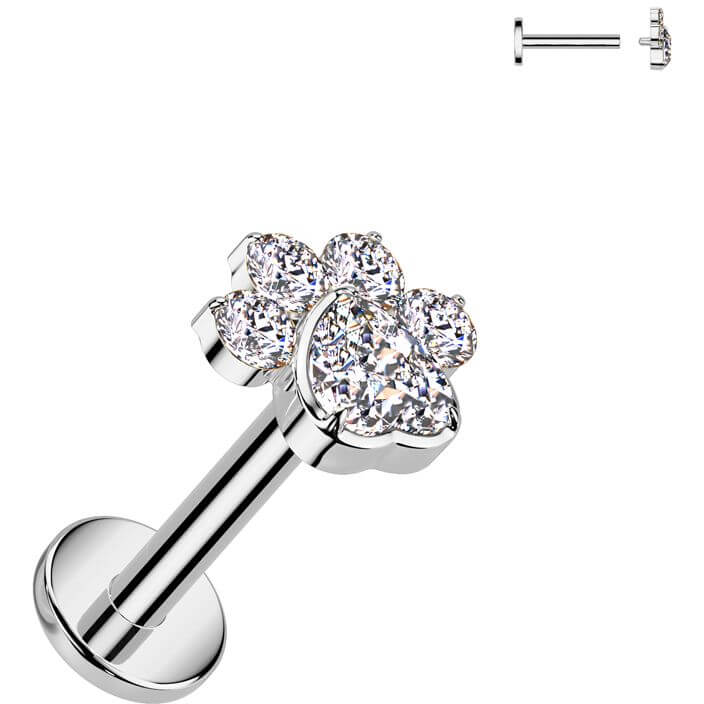 Titane Labret patte zircone Filetage Interne - Image 9