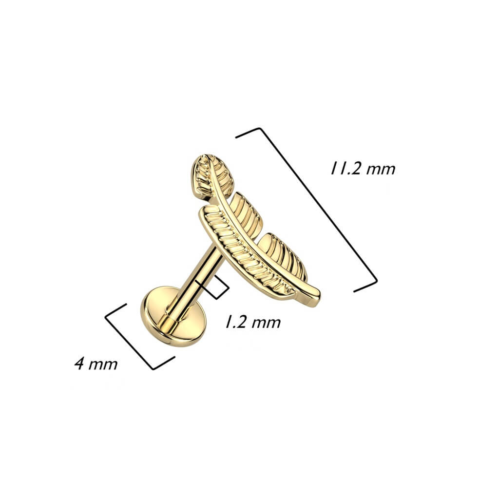 Titane Labret Plume Filetage Interne - Image 3