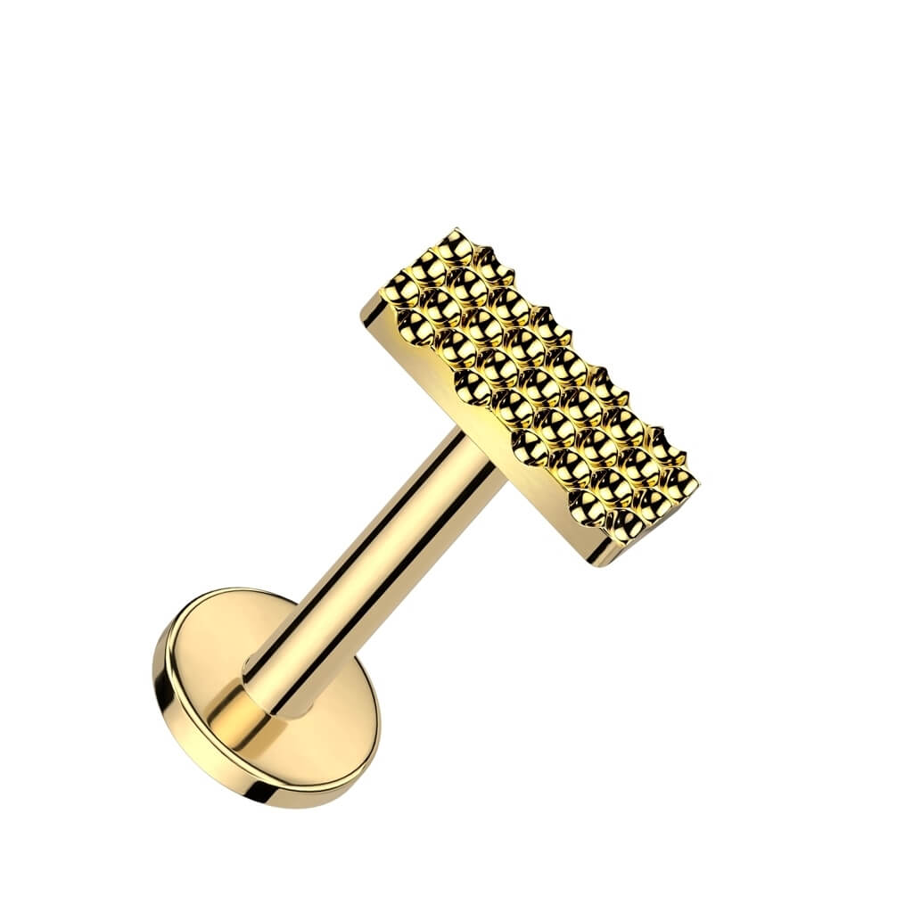 Titane Labret Rectangle Filetage Interne - Image 2