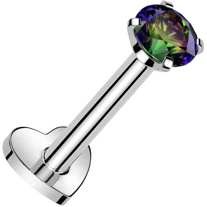 Titane Labret Base Cœur Zircone Filetage Interne - Image 11