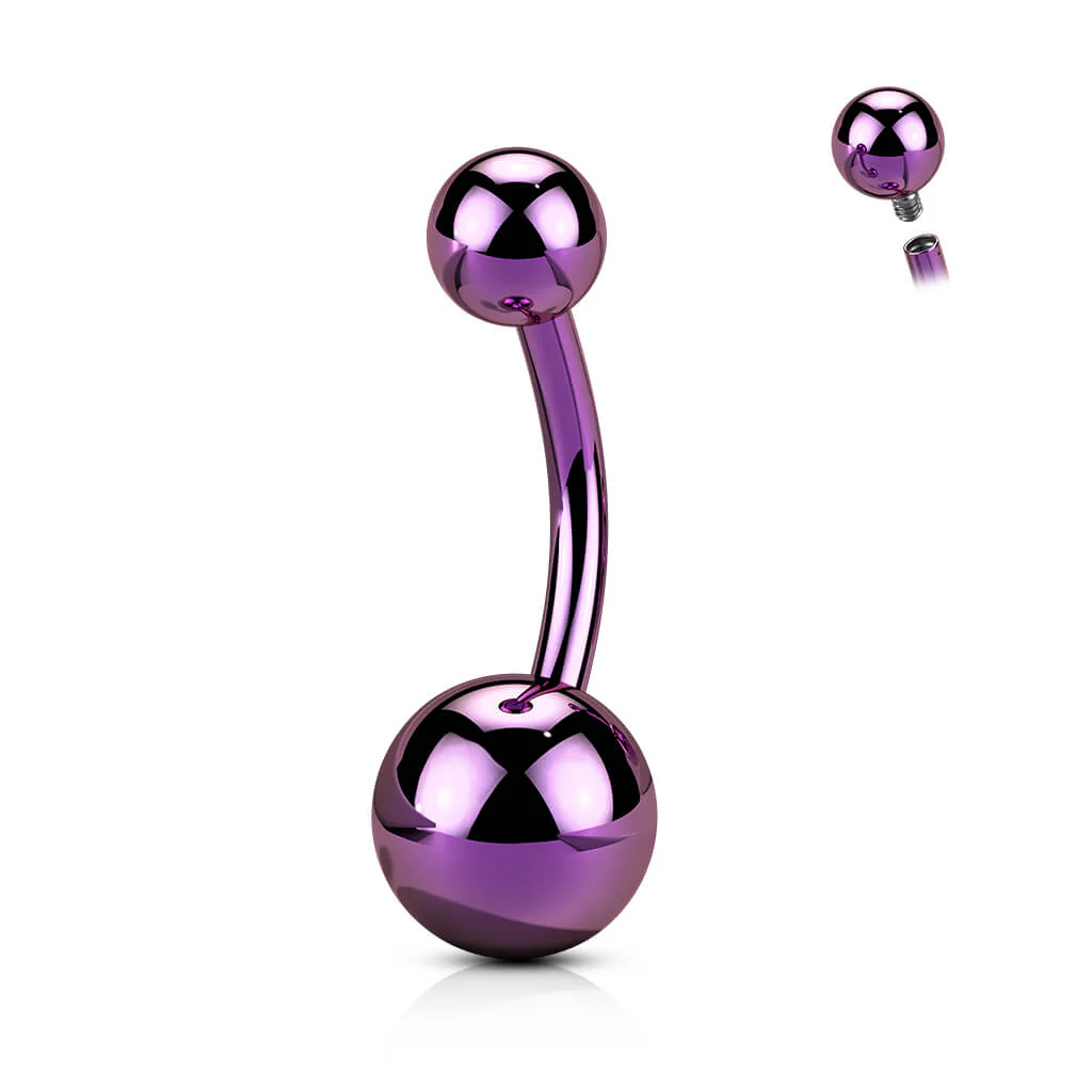 Titane Piercing Nombril Bille Filetage Interne - Image 4