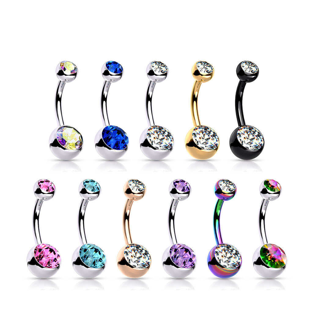 Titane Piercing Nombril Bille Zircone Filetage Interne - Image 3