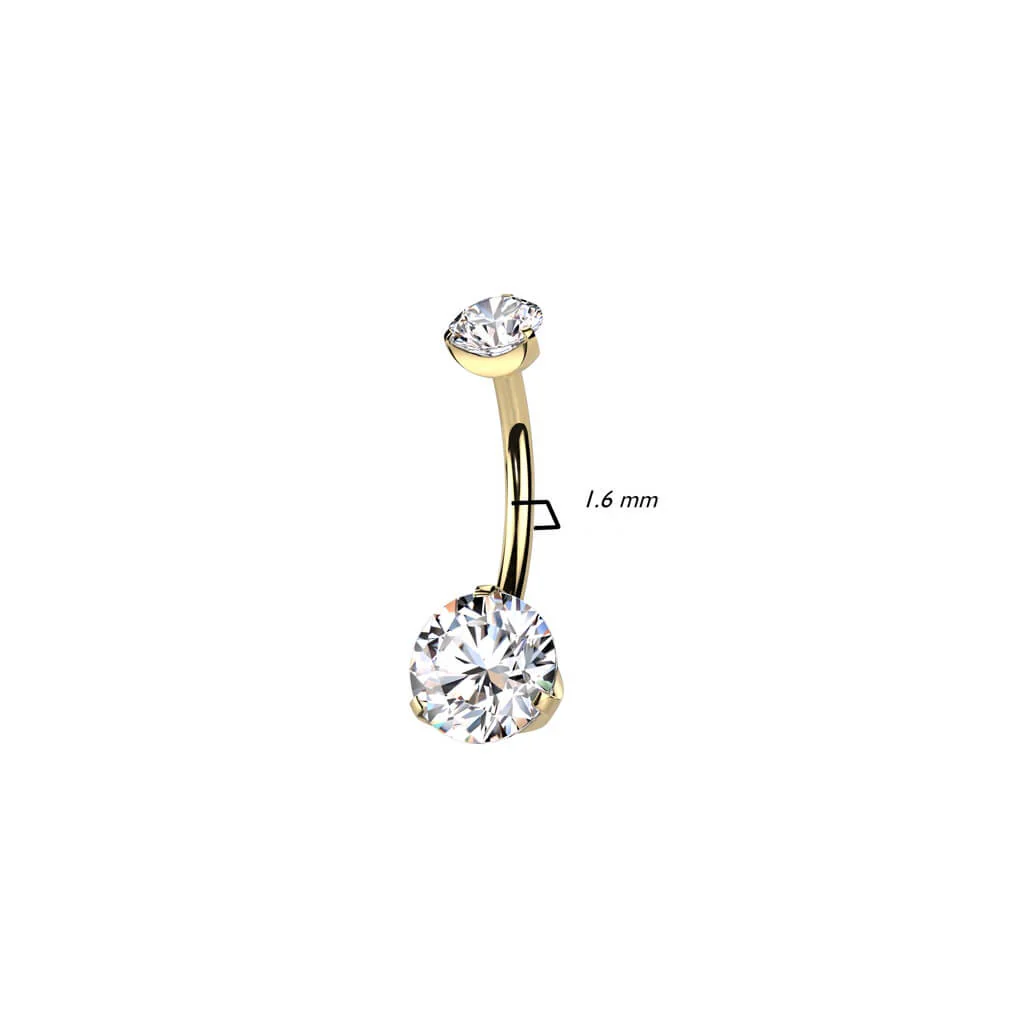 Titane Piercing Nombril Zircone Filetage Interne - Image 3