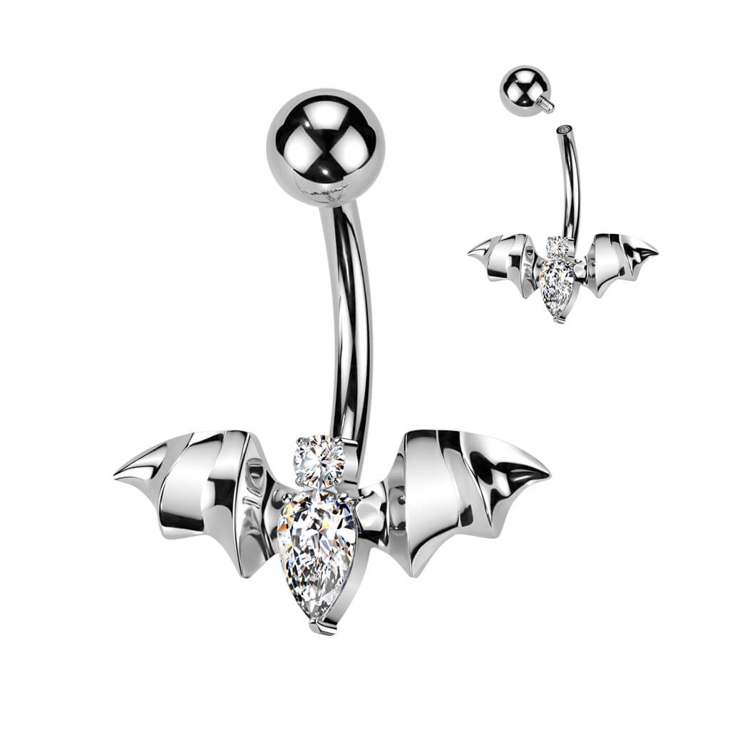 Titane Piercing Nombril batte zircone Filetage Interne - Image 4