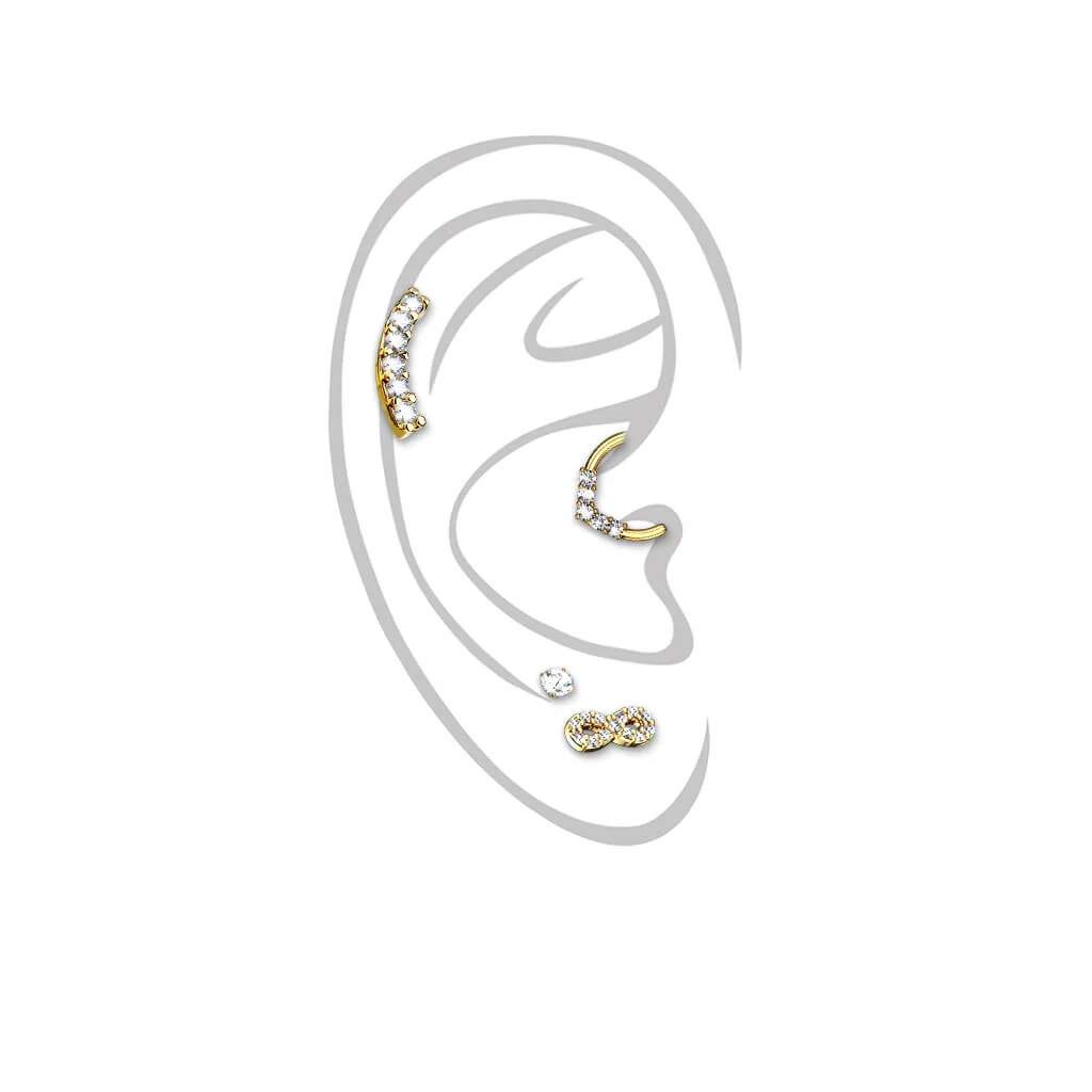 Barre Ensemble Labret Barbell Anneau Pliable Pliable, 4 morceaux - Image 3
