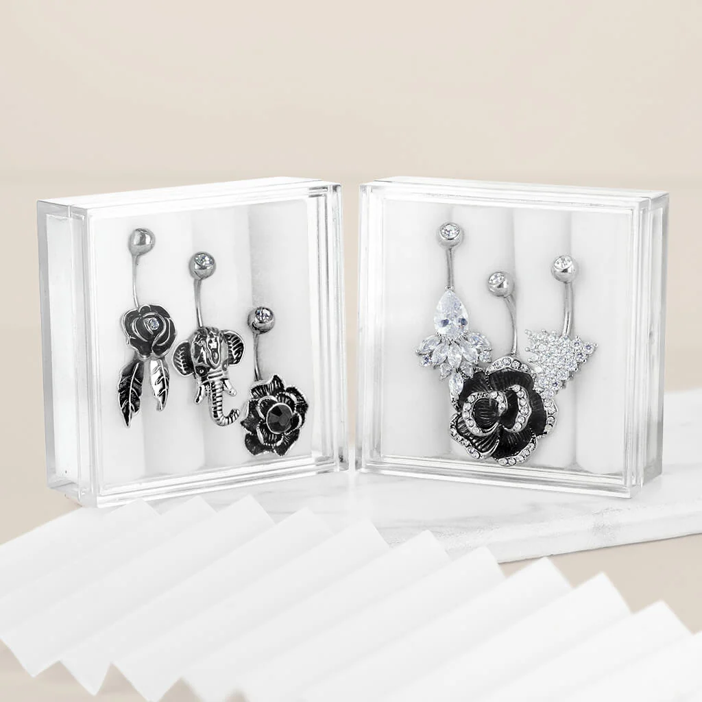 Piercing Nombril Pack Zircone Argent, 3 morceaux - Image 4