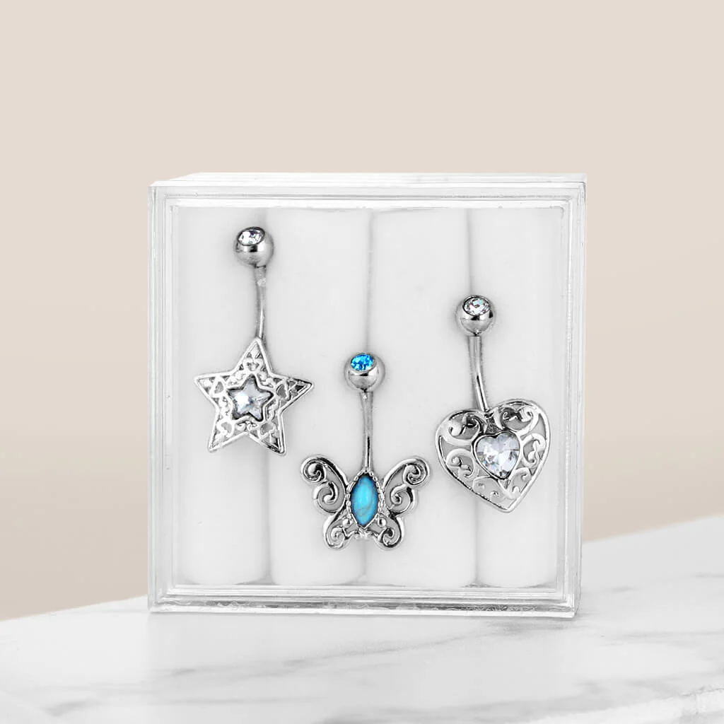 Piercing Nombril Pack Zircone, 3 morceaux - Image 4