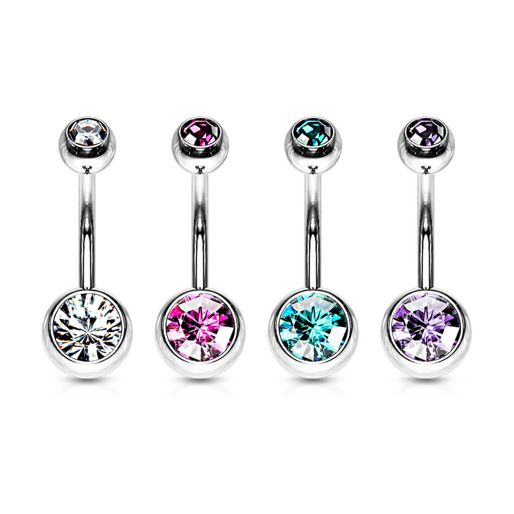 Piercing Nombril Bille Zircone Argent, 4 morceaux - Image 2