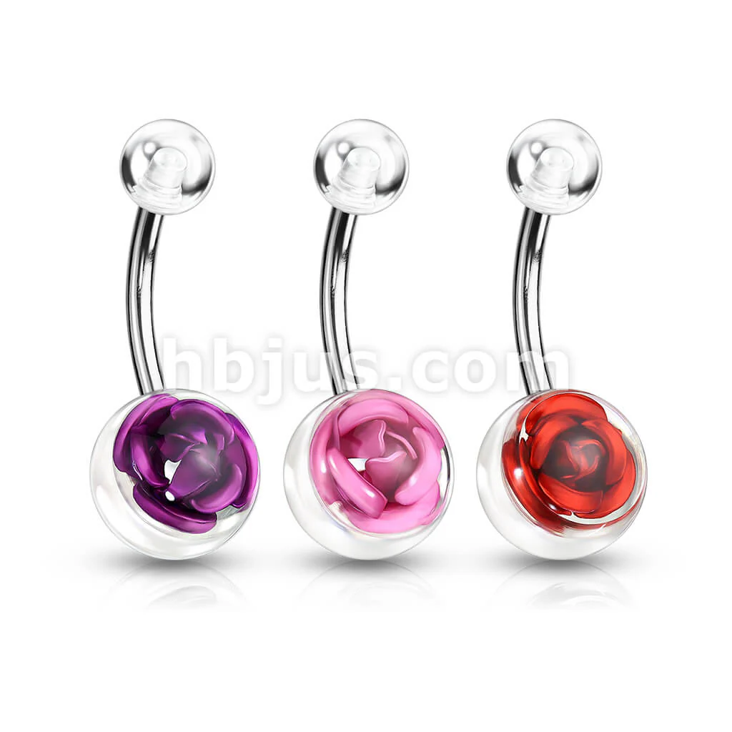 Piercing Nombril Rose, 3 morceaux - Image 2