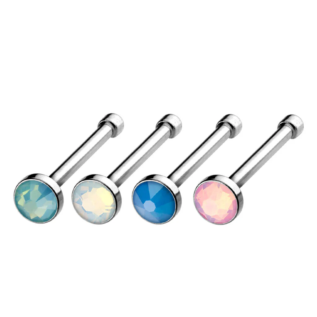 Nez Clou à Nez Opale Argent, 4 morceaux - Image 2