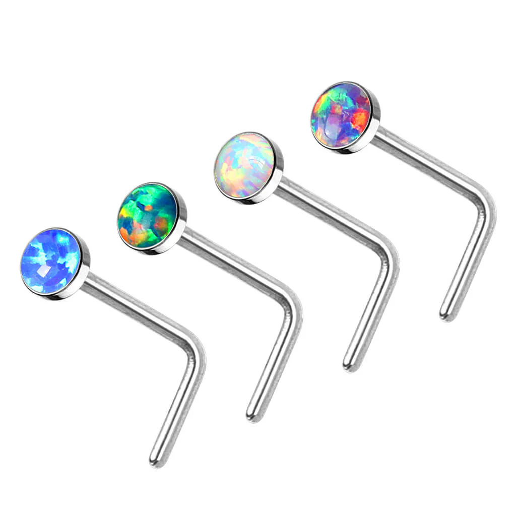 Nez En Forme de L Opale Argent, 4 morceaux - Image 2